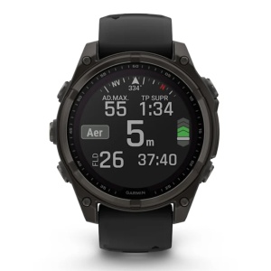 Ceas Garmin Fenix 8 Solar Sapphire Carbon Grey Titanium Black 47mm