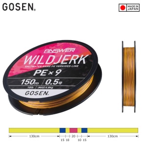Fir textil Fir Textil Gosen Wild Jerk PE X9 Yellow Marking 150m pentru pescuit - Fisela
