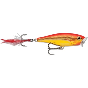 Popper Rapala Skitter Pop SP05 Gold Fluorescent Red 5cm 7g