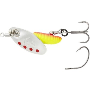 Rotativa Savage Gear Grub Spinner Silver Red Yellow