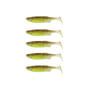 Shad Savage Gear Fat Minnow T-Tail Green Pearl Yellow 13cm 5buc