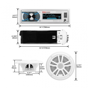 Sistem Audio Barca Boss Marine MCK632WB.64 4 Boxe 60W - detaliu produs