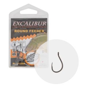 Carlige Method Feeder Excalibur Round Barbless 8buc