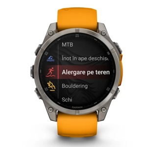 Ceas Garmin Fenix 8 AMOLED Sapphire Spark Orange 47mm