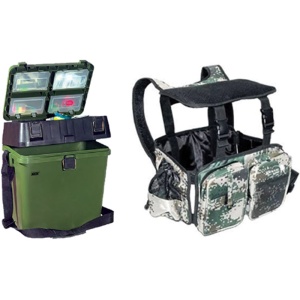 Scaun Jaxon Cutie de Pescuit cu Scaun si Rucsac 3 in 1 pentru pescuit - Fisela