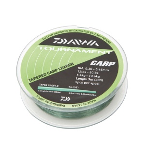 Inaintas Daiwa Tournament Carp Leader Green 0.30-0.45mm 9m