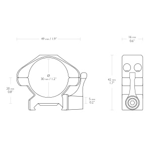 Inele Montaj Quick Low Hawke 30mm Sina Weaver - Img 2