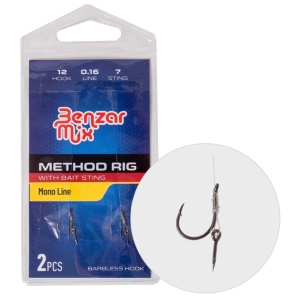 Method Rig Benzar Barbless Mono cu Bait Sting 2buc