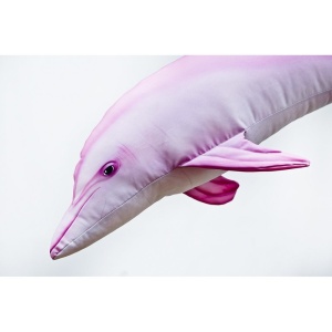 Perna Cadou Delfin Baby Artificial din Plus 55cm Pink - vedere secundara