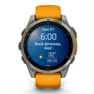 Ceas Garmin Fenix 8 AMOLED Sapphire Spark Orange 47mm