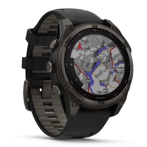 Ceas Garmin Fenix 8 Solar Sapphire Carbon Grey Titanium Black 47mm