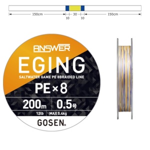 Fir textil Fir Textil Gosen Eging PE White Color Mark 8X 150m pentru pescuit - Fisela
