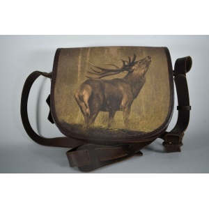 Tolba Vanator din Piele cu Imprimeu Cerb