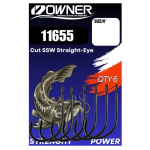 Carlig Owner Carlig Somn 11655 Cut SSW Straight-Eye pentru pescuit - Fisela