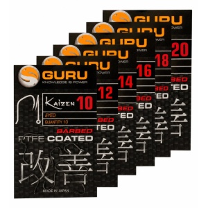 Carlige Guru Kaizen Eyed Hooks Barbed PTFE 10buc - Img 7