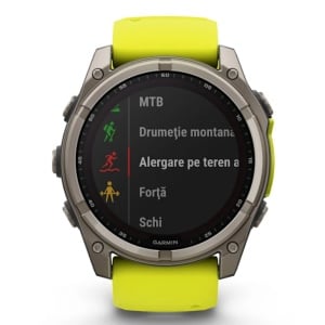 Ceas Garmin Fenix 8 Solar Sapphire Yellow Graphite 51mm EMEA