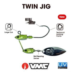 Spinnerbait VMC Twin Jig Green 2buc - vedere secundara