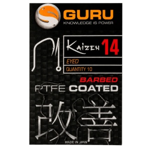 Carlige Guru Kaizen Eyed Hooks Barbed PTFE 10buc - Img 4