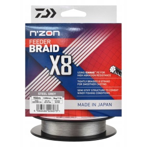 Fir Textil Feeder Daiwa N Zon 8x Braid Grey 150m