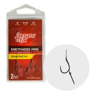 Method Rig Benzar Barbless cu Bait Sting 2buc