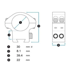 Set Inele Sako Ring Optilock S20 30mm Obiectiv Max 50mm - Img 3
