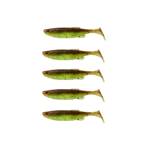 Shad Savage Gear Fat Minnow T-Tail Chartreuse Pumpkin 9cm 5buc