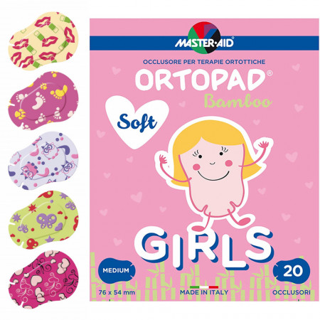 Ocluzor Ortopad Soft Girls, Master-Aid, pentru fetițe, 20 bucăți, Mediu, 76x54 mm