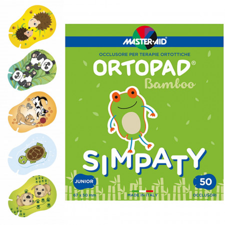 Ortopad Simpaty – Ocluzoare colorate pentru copii, Master-Aid, 50 bucăți, Junior, 67x50mm