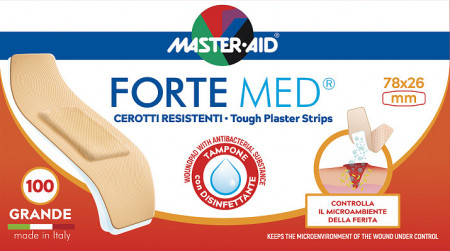 Plasturi Forte Med, Master-Aid, ultra-rezistenți, 1 mărime, 100 bucăți