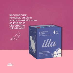 Absorbante Zi Bumbac 100% Piele Sensibilă Illa, 14 buc - Img 3