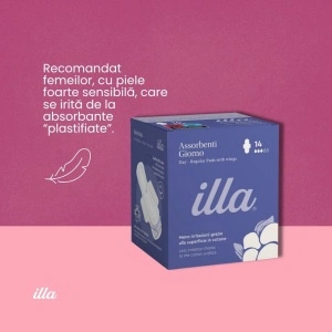 Absorbante Zi Bumbac Piele Sensibilă Illa, 14 buc - Img 3