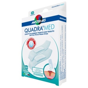 Cutia plasturi Quadra Med piele sensibilă 2 mărimi 20 buc Master-Aid