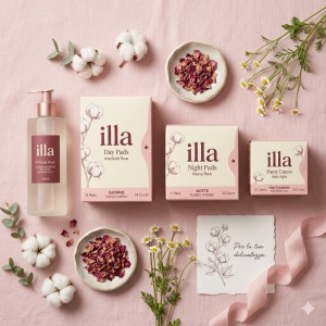 Pachet Ciclu Complet Illa — 4 Produse Bumbac 100% - Img 2