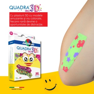 Plasturi Quadra 3D Girls pentru Fetițe, 20 buc - Img 6