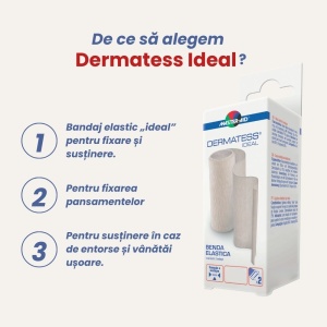 Bandaj elastic cu clemă Dermatess Ideal, 5m x 10 cm - Img 3