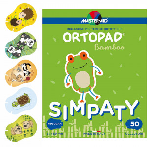 Ocluzoare colorate pentru copii din bambus Ortopad simpaty 50 buc 85x59mm
