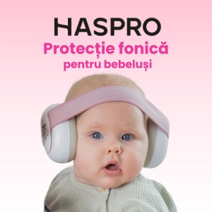 Casti protectie fonica 0-3 ani Roz - Haspro - Img 2