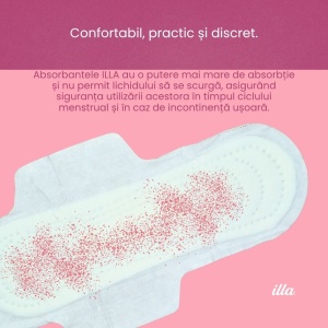 Absorbante Noapte Extra Bumbac 100% Illa, 12 buc - Img 4