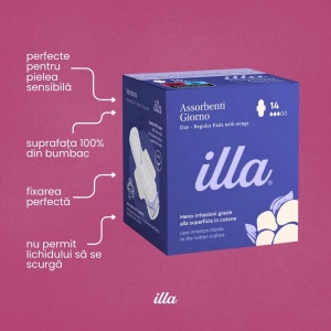 Absorbante Zi Bumbac 100% Piele Sensibilă Illa, 14 buc - Img 5