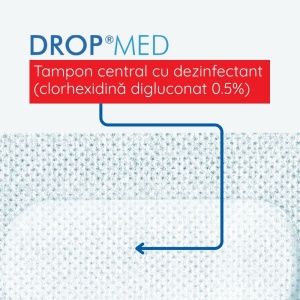Tampon central 4,2 × 2,6 cm — pentru răni de 3-4 cm cu margine de siguranță