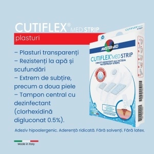 Plasturi Impermeabili Cutiflex Med Strip, 4 Mărimi, 20 buc - Img 3