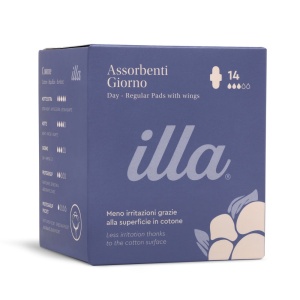 Absorbante Zi Bumbac 100% Piele Sensibilă Illa, 14 buc