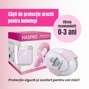 Casti protectie fonica 0-3 ani Roz - Haspro - Img 3
