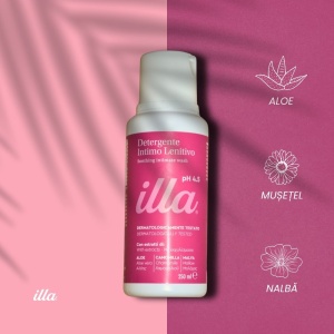 Gel Intim Calmant pH 4.5 Aloe & Mușețel Illa, 250 ml - Img 3