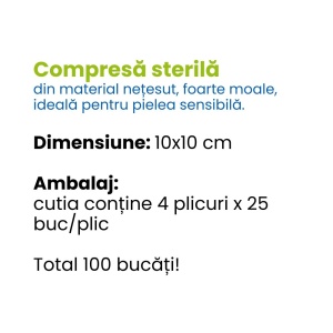 Comprese sterile Dermatess Master-Aid, din material nețesut 10×10 cm, 100 buc - Img 3