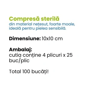 Comprese sterile Dermatess Master-Aid, din material nețesut 10×10 cm, 100 buc - Img 3