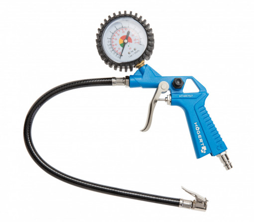 Pistol pneumatic cu manometru pentru umflat roti, 1/4, HT4R757