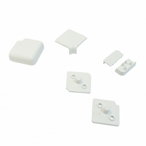 Set accesorii pentru montaj orizontal inaltator blat rectangular, plastic, finisaj aluminiu | negru | alb
