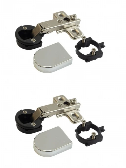 Set 2 balamale IFL D pentru usi sticla aplicate, accesorii incluse, crom lucios