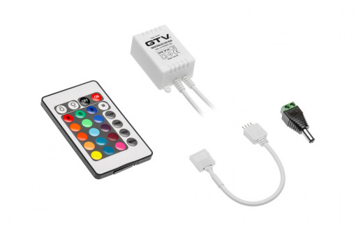 Set mini controller RGB si telecomanda, 2V, max. 72W/6A, IP 20, finisaj alb LD-KONMINI-RGB